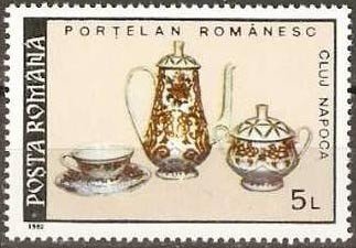 Stamp, Porcelain, Romania,  
