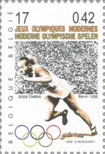 Stamp, Journey through the 20th century, Belgium,  , Sport, Stadiums, Athletics, Olympic Games, Running, Millennium