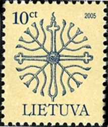 Stamp, Forged Tops of Monuments - Roadside pole. Rietavas, Lithuania,  