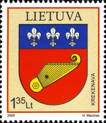 Stamp, Coats of Arms of Lithuania - Krekenava, Lithuania,  
