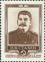 Stamp, Joseph Stalin (1879-1953), leader of the Soviet Union, Soviet Union, USSR,  , Heads of State, Famous People, Commemoration, Symbols