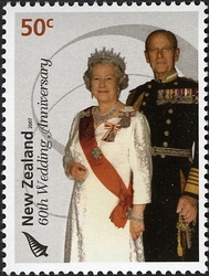 Stamp, Royal Diamond Wedding Anniversary, New Zealand,  