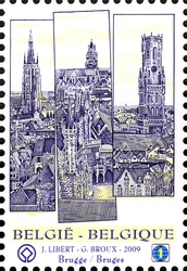 Stamp, World Heritage of Belgium - Historic Centre of Bruges, Belgium,  
