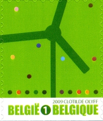 Green Stamp - Ecological Initiatives to preserve the Environment - Wind turbines