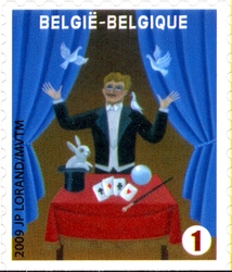 Stamp, To the Circus - Conjurer, Belgium,  