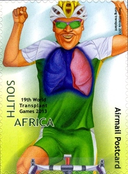 Stamp, 19th World Transplant Games, South Africa, Homelands,  