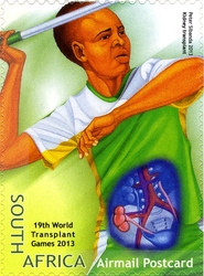 Stamp, 19th World Transplant Games, South Africa, Homelands,  
