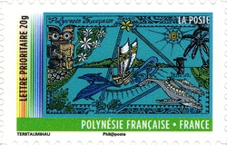 Stamp, 2011 Year of Overseas - French Polynesia, France,  