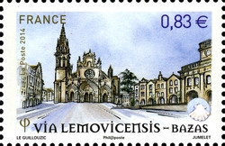 Stamp, Pilgrimage route to Santiago de Compostela, France,  