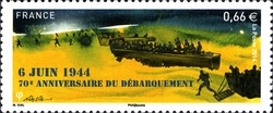 Stamp, 70th Anniversary of D Day, France,  