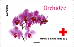 Stamp, Red Cross - Love depicted in 10 flowers, France,  