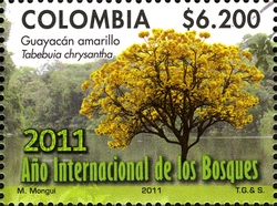 Stamp, International Year of Forests 2011, Colombia,  