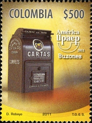 Stamp, UPAEP - Mailboxes, Colombia,  