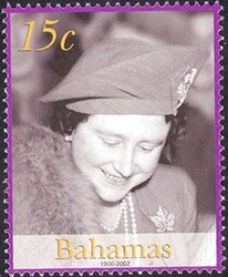 Stamp, Her Majesty Queen Elizabeth The Queen Mother 1900-2002, Bahamas,  