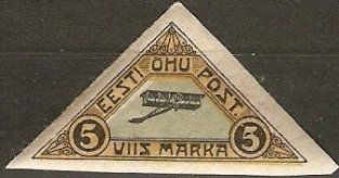 Stamp, Airplane, Estonia,  , Aircrafts, Triangle Stamps