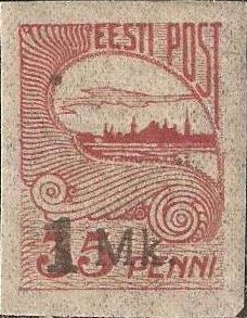 Stamp, Surcharge on n.16, Estonia,  