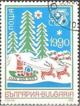 Reindeer Sleigh with Santa Claus in a Winter Landscape