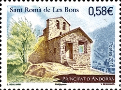 Stamp, Joint issue - Roman Art, Andorra, French Administration,  