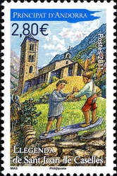 Stamp, Saint Joan de Caselle, Andorra, French Administration,  