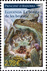 Stamp, Witches Shop, Andorra, French Administration,  
