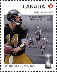 Stamp, 100th Grey Cup Game - Hamilton Tiger-Cats, Canada,  