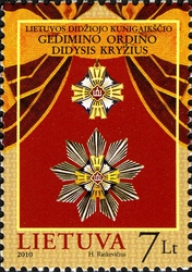 Stamp, Grand Cross of the Order of the Lithuanian Grand Duke Gediminas, Lithuania,  
