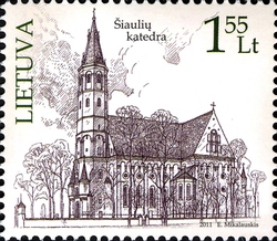 Stamp, Churches of Lithuania - Cathedral of Siauliai, Lithuania,  