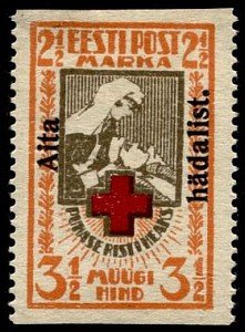 Red Cross overprinted (vertical perf.)