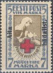 Stamp, Red Cross issue overprinted (full perf.), Estonia,  