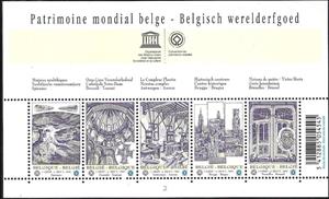 Souvenir Sheet, Block UNESCO World Heritage, Belgium,  , UNESCO World Heritage Sites
