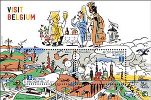 Souvenir Sheet, Bloc C.E.P.T. Visit Belgium, Belgium,  , C.E.P.T., Europe
