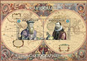 Souvenir Sheet, Souvenir Sheet Cartography - Mercator and Hondius, Belgium,  , Cartography