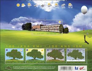 Souvenir Sheet, Centenary Royal Meteorological Institute of Belgium - Sheet, Belgium,  
