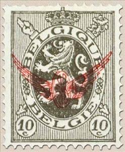 Stamp, Service stamp: Heraldic Lion with overprint winged wheel, Belgium,  