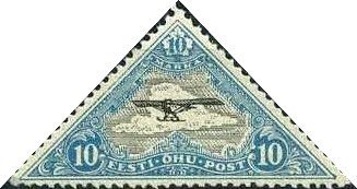Stamp, Air Mail, Estonia,  , Triangle Stamps