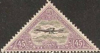 Stamp, Air Mail, Estonia,  , Triangle Stamps