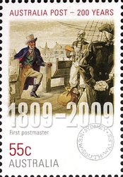 Stamp, Australia Post - 200 Years - First Postmaster Isaac Nichols, Australia,  