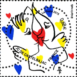 Stamp, Calstelbajac Heart, France,  
