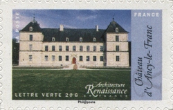 Stamp, Architecture - Chateau d'Ancy-le-Franc, France,  