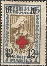 Stamp, Red Cross overprinted, Estonia,  