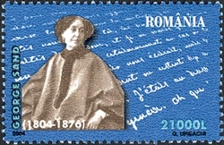 Stamp, Anniversaries - Personalities (I) - George Sand, Romania,  