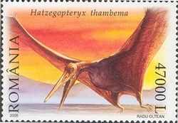 Stamp, Dinosaurs from Tara Hategului - Hatzegopteryx thambema, Romania,  