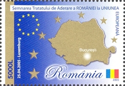 Signing the Accession Treaty of Romania to the European Union on April 25. in Luxembourg
