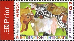 Stamp, Europa - Integration as seen by Young People, Belgium,  