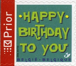 Stamp, Happy Birthday to You, Belgium,  