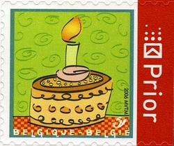 Stamp, Happy Birthday to You - Birthday Cake, Belgium,  