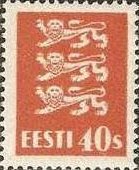 Stamp, Coat of Arms, Estonia,  