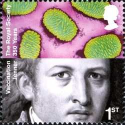 Stamp, The Royal Society 350 Years - Edward Jenner Vaccination, United Kingdom of Great Britain & Northern Ireland,  