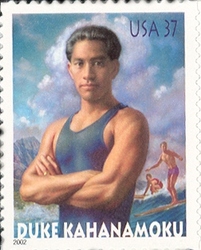Stamp, Duke Kahanamoku - Father of International Surfing, United States of America,  