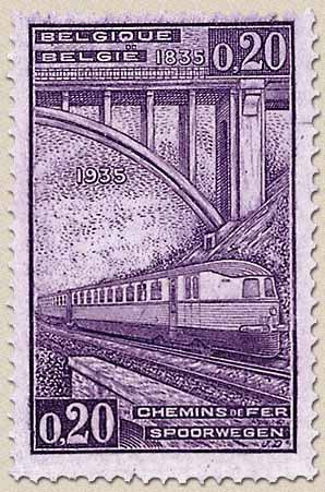Stamp, Railway Stamp: 100 year Belgian Railways, Belgium,  , Railways